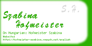 szabina hofmeister business card